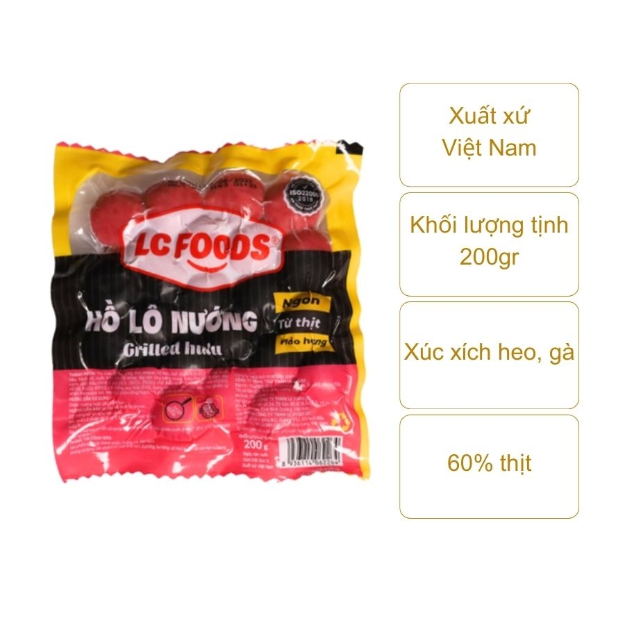 Xúc xích hồ lô nướng LC Food (túi 200gr)