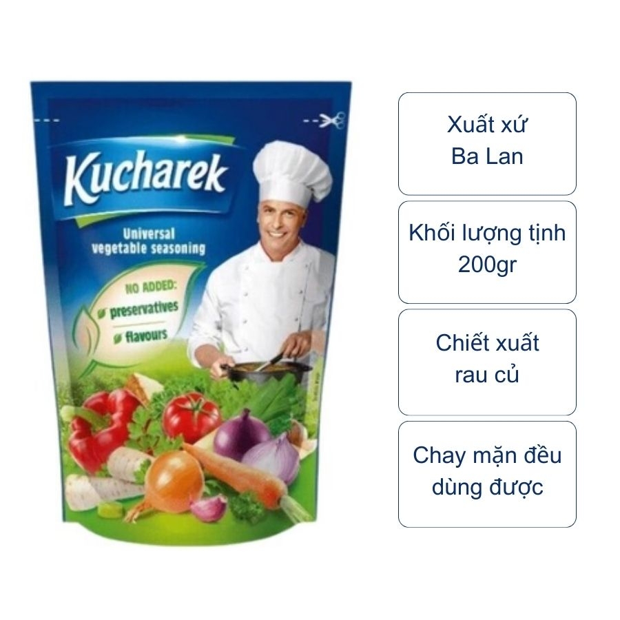 Hạt nêm rau củ Kucharek nhập khẩu Ba Lan (gói 200gr)