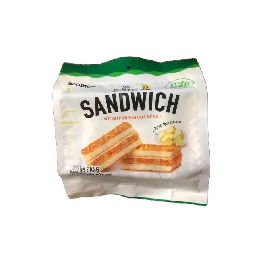 Bánh ăn sáng C'est Bon Sandwich xốt bơ phô mai chà bông (túi 6 gói)