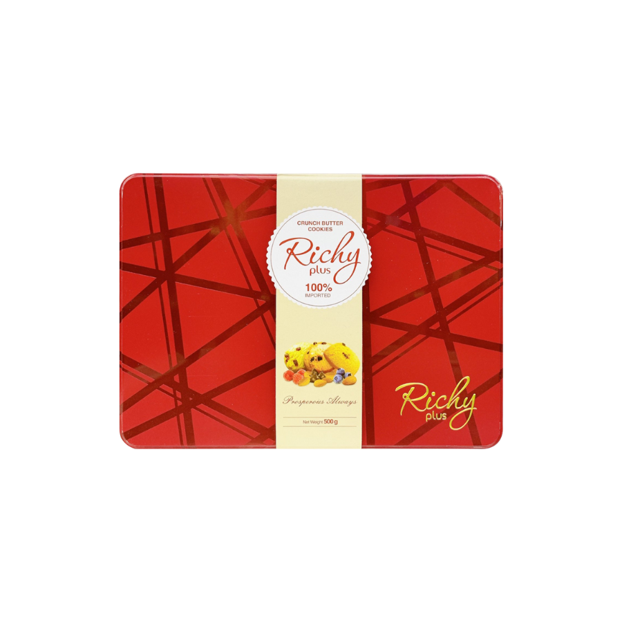 Bánh hộp sắt Richy đỏ (hộp 300gr)