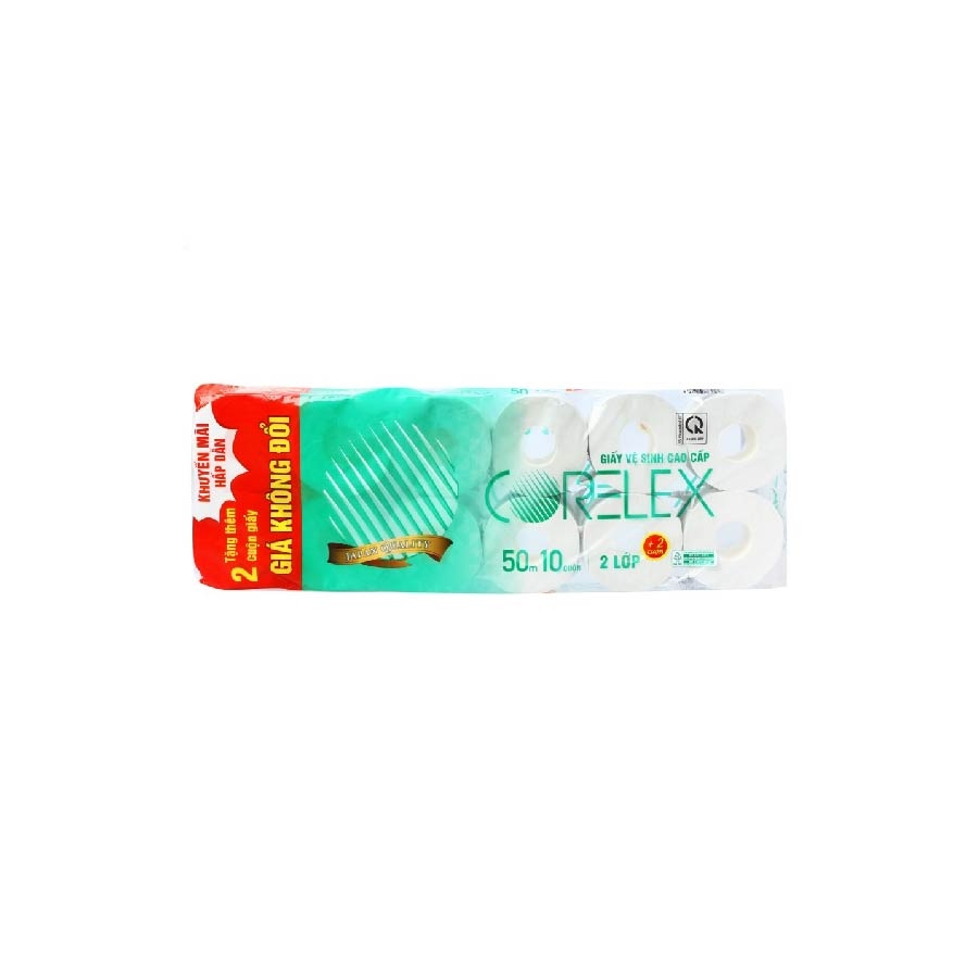 Giấy vệ sinh Corelex có lõi hoặc ko lõi (bịch 10 cuộn)