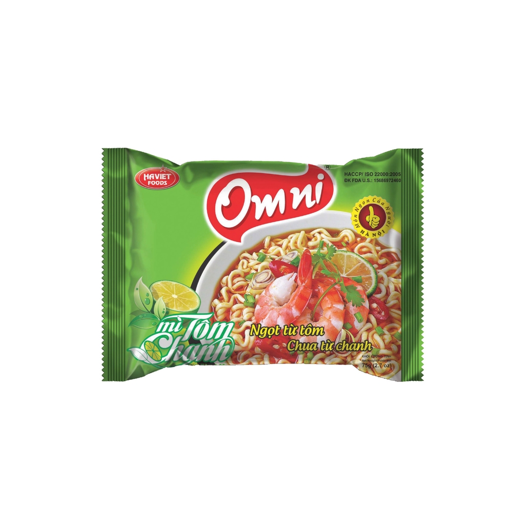 Mì Omni tôm chanh (gói 75gr)