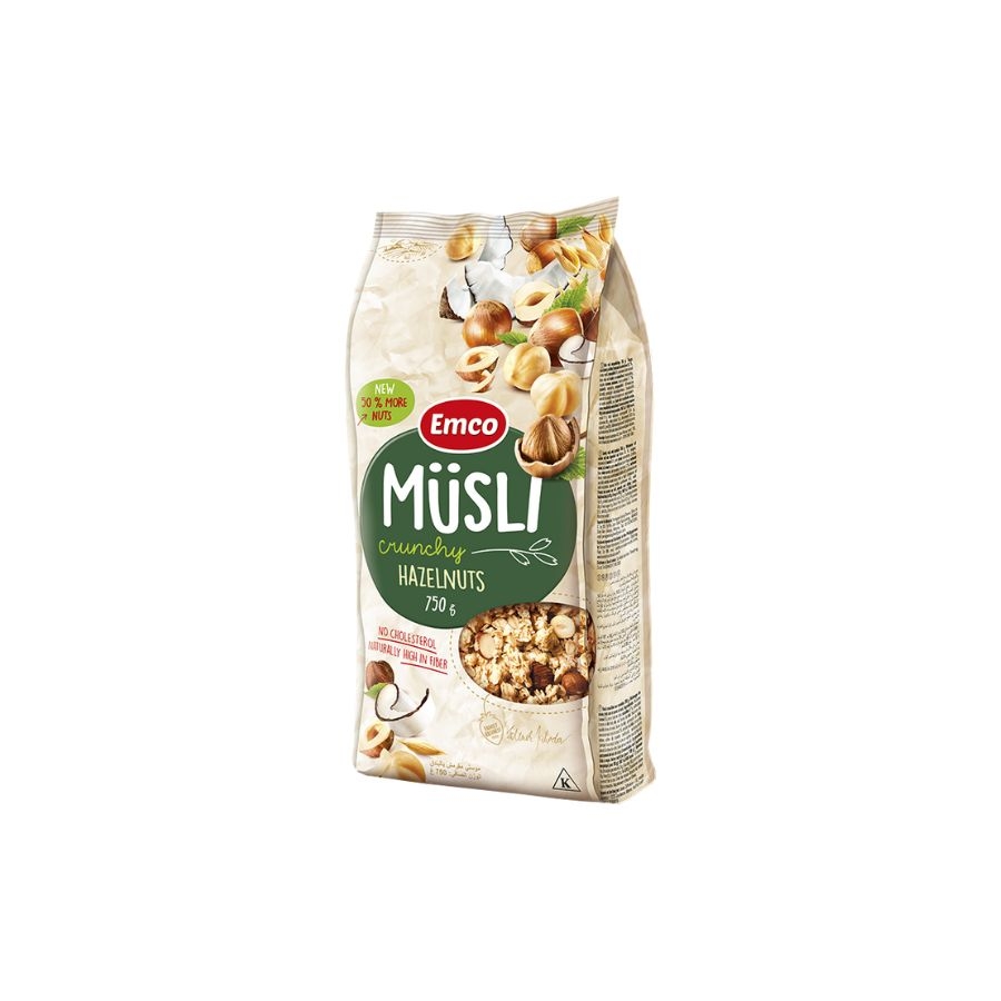 Ngũ cốc giòn Emco Crunchy Musli vị hạt phỉ (gói 750gr)