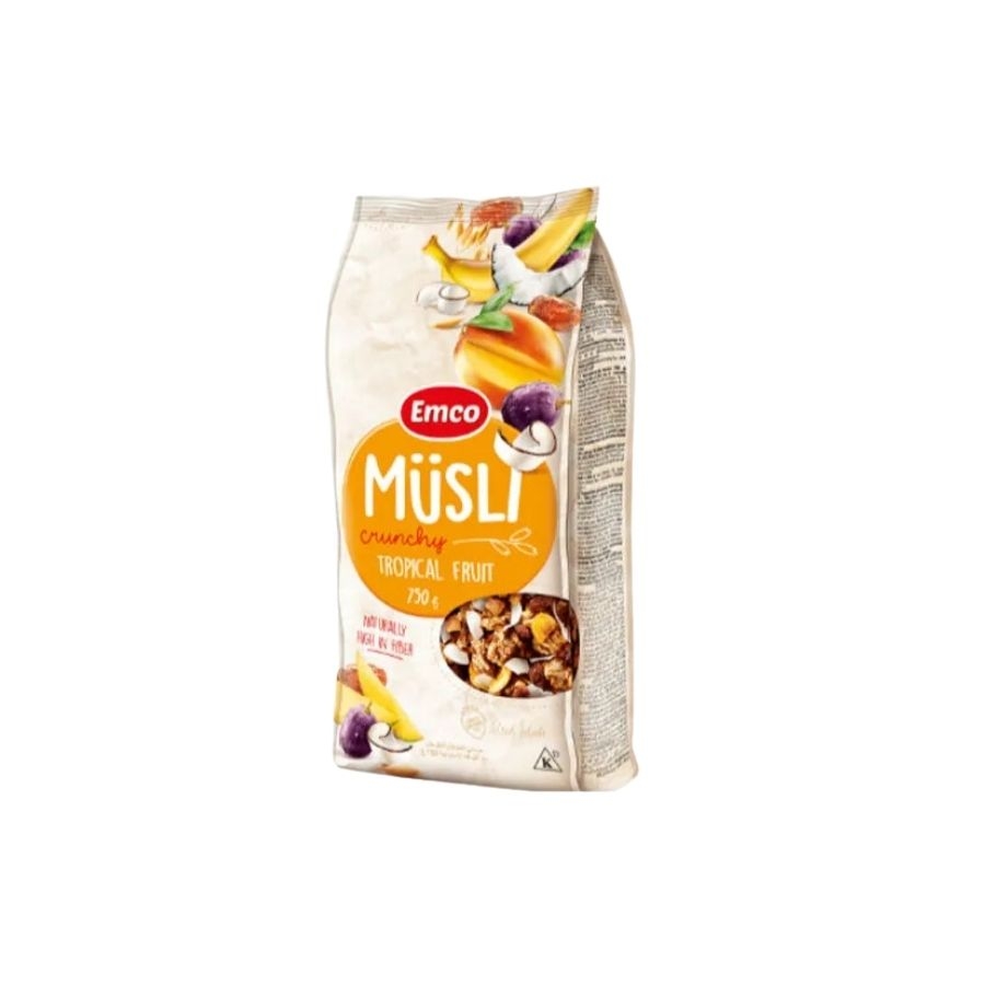 Ngũ cốc giòn Emco Crunchy Musli vị hoa quả nhiệt đới (gói 750Gr)