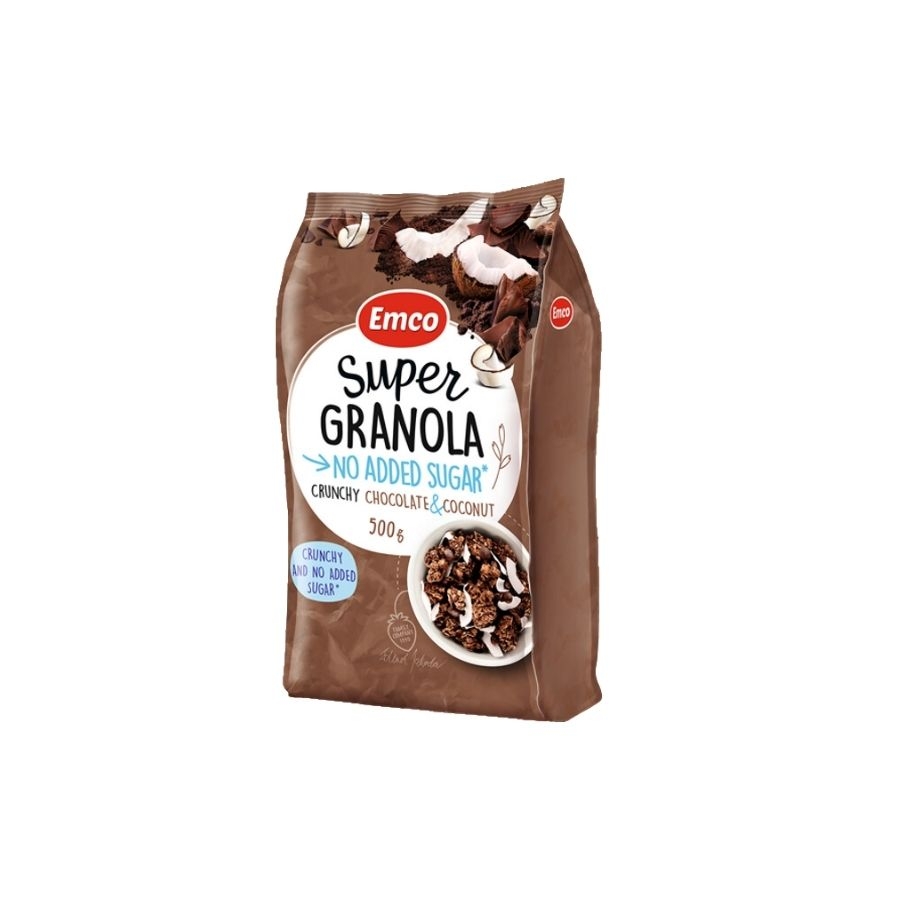 Ngũ cốc Emco Super Granola vị chocolate & dừa (gói 500gr)