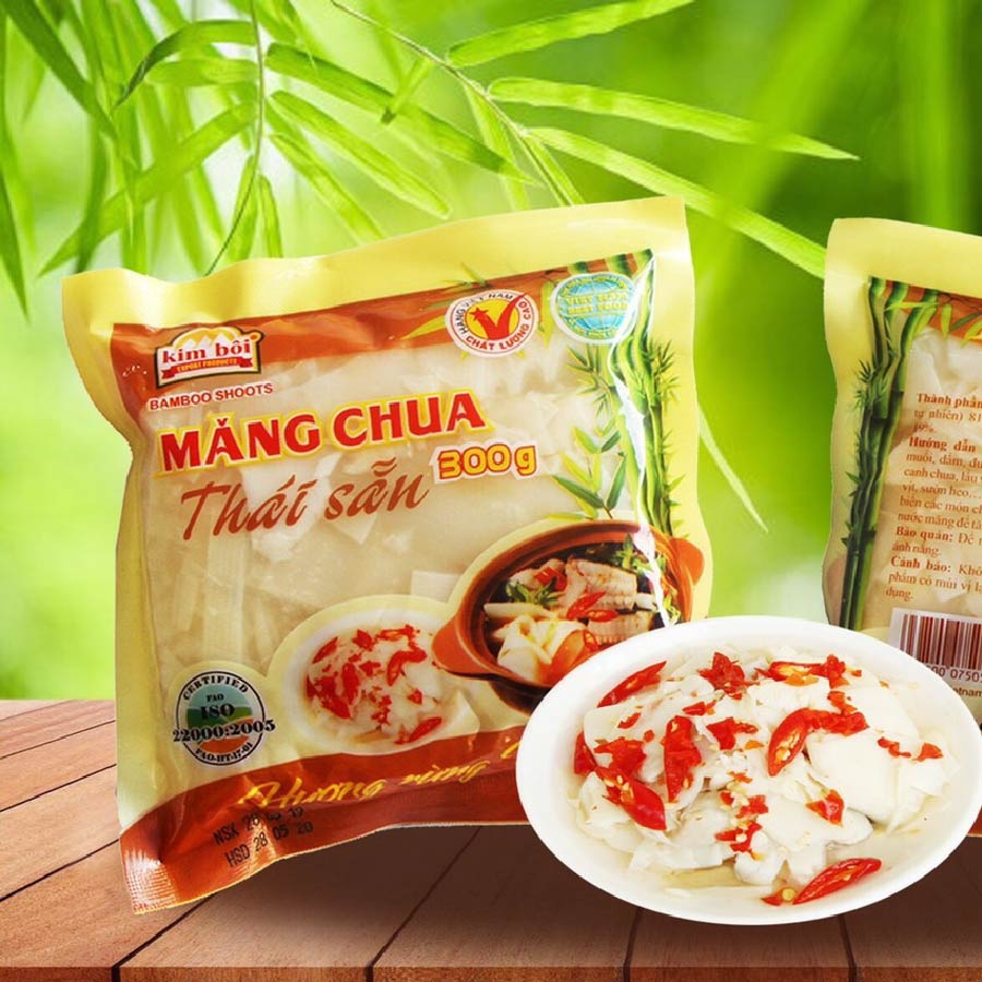 Măng chua thái sẵn Kim Bôi (túi 300Gr)