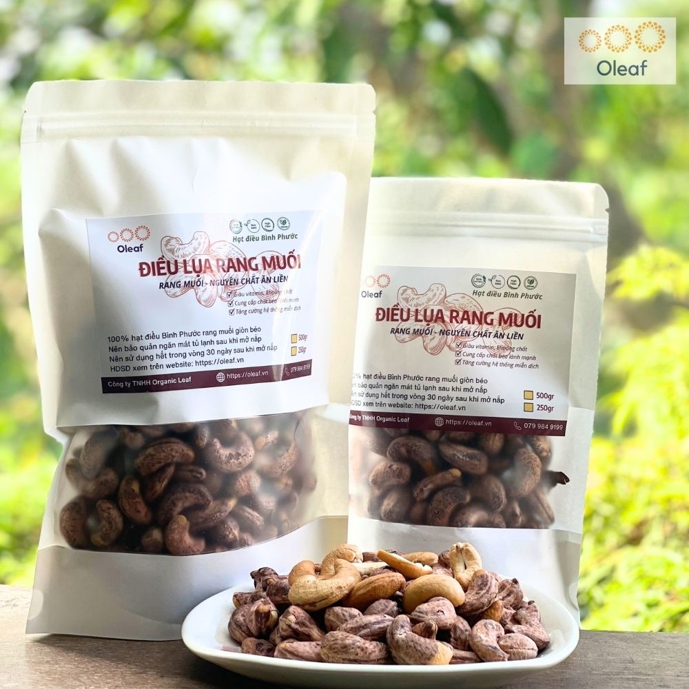 Hạt Điều Rang Muối Chất Lượng Loại 1, Giòn Thơm Không Hôi Dầu OLEAF