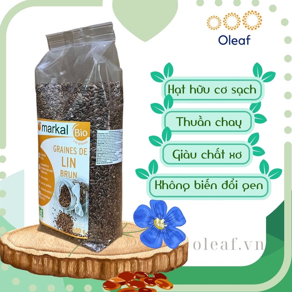 Hạt Lanh Nâu Hữu Cơ Markal Nhập Khẩu Chính Ngạch Tử Pháp - OLEAF Hạt Dinh Dưỡng