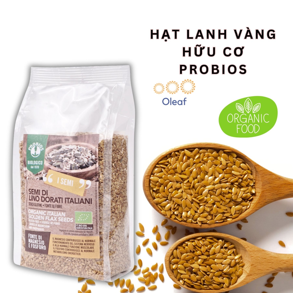 Hạt Lanh Nâu - Vàng Hữu Cơ 500g Probios Nhập Khẩu Từ Ý - Thực Phẩm Hữu Cơ, Đẹp Da, Giữ Dáng - OLEAF Hạt Hữu Cơ