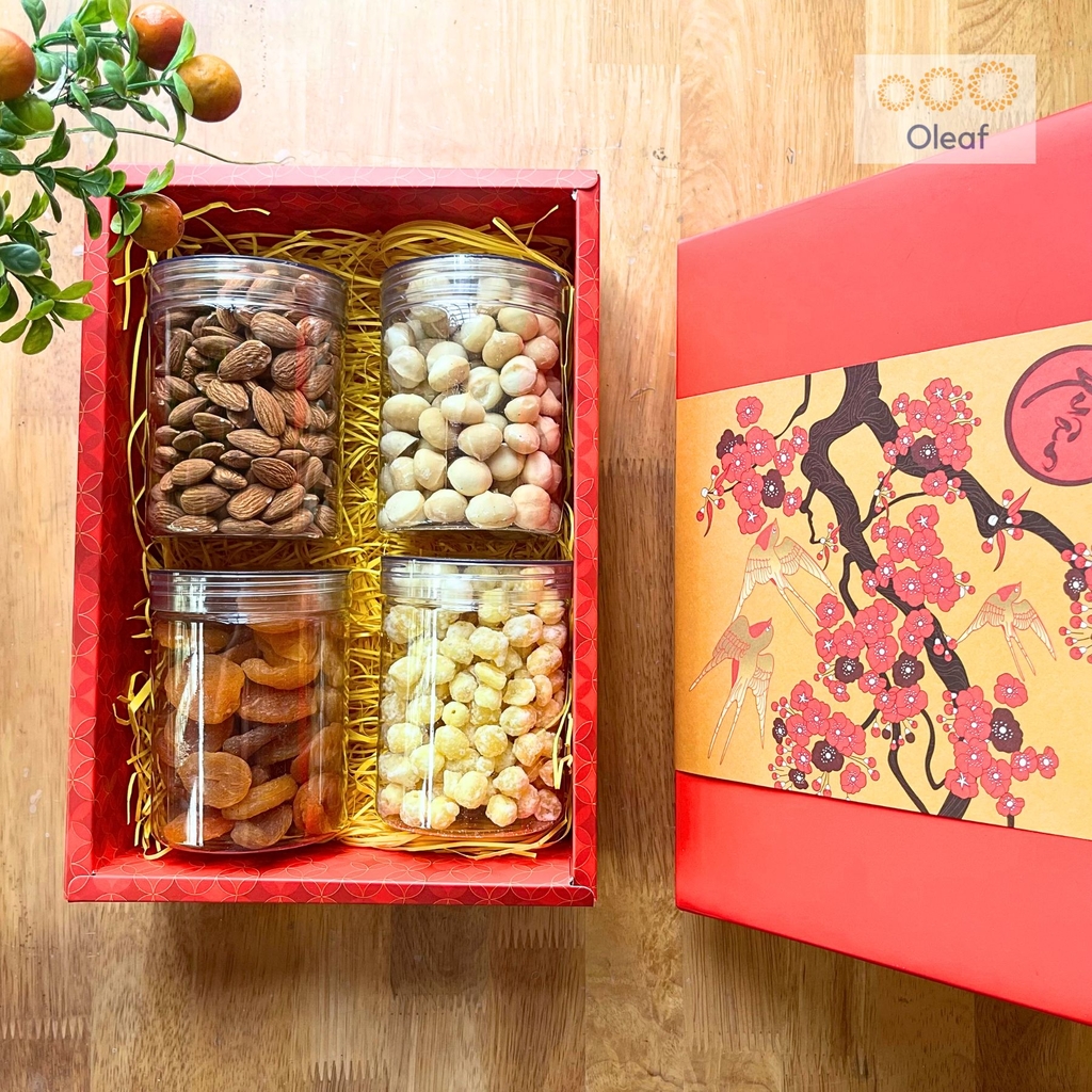 Quà Tết Cao Cấp Combo 4 Hộp Hạt Dinh Dưỡng Trái Cây Sấy Chất Lượng Cao 250gx4 Hộp Quà Tết - Món Quà Cho Sức Khỏe