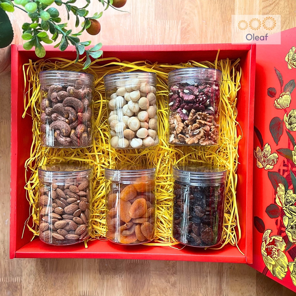 Quà Tết Cao Cấp Combo 6 Hộp Hạt Dinh Dưỡng Trái Cây Sấy Chất Lượng Cao 250gx6 Hộp Quà Tết - Món Quà Cho Sức Khỏe
