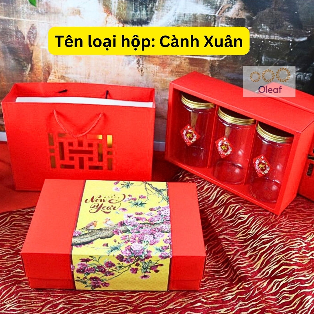 Combo Hạt Dinh Dưỡng Mix Hộp Quà Tết Cao Cấp Sang Trọng - Hộp Lớn 500gx3- Món Quà Ý Nghĩa Cho Sức Khỏe An Khang