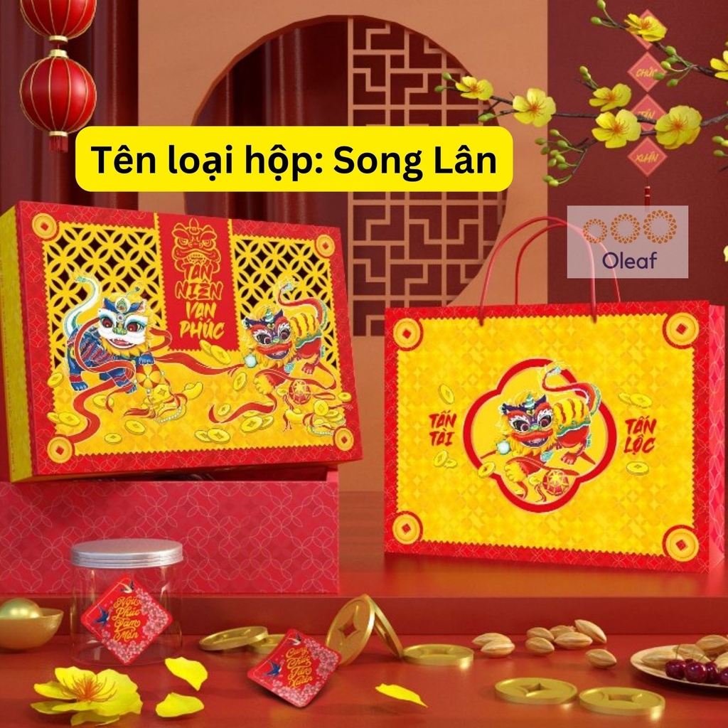 Combo Hạt Dinh Dưỡng Mix Hộp Quà Tết Cao Cấp Sang Trọng - Hộp Lớn 500gx3- Món Quà Ý Nghĩa Cho Sức Khỏe An Khang