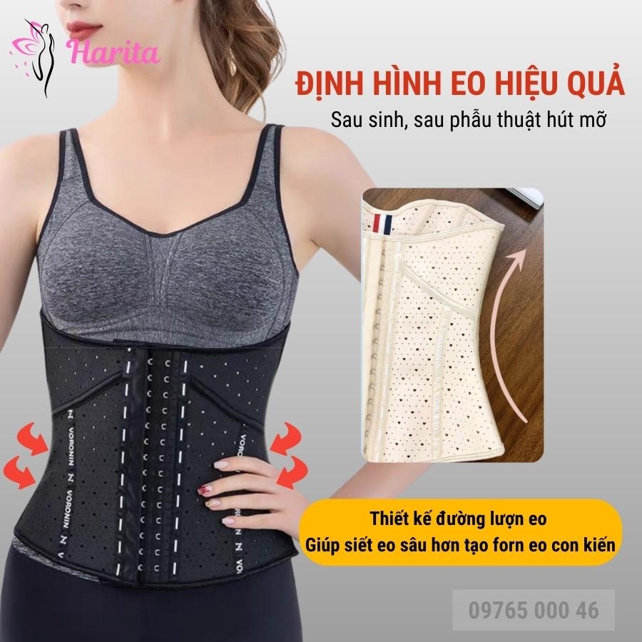 Đai latex gen nịt định hình eo thông hơi 11 xương cao cấp xuất Nhật