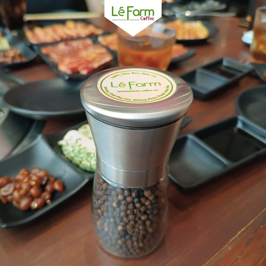 Túi 500g Tiêu Đen Hữu Cơ, Tiêu Sạch Đăk Nông Nguyên Hạt Đã rang - Lê Farm Coffee