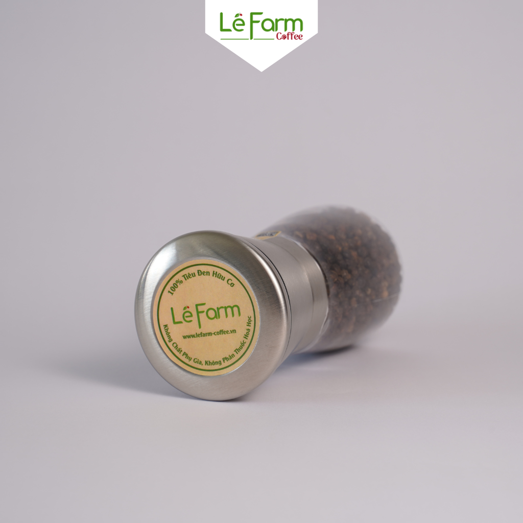 Combo: Túi 500g Tiêu Đen + Lọ Xay Tiêu Inox - Lê Farm Coffee