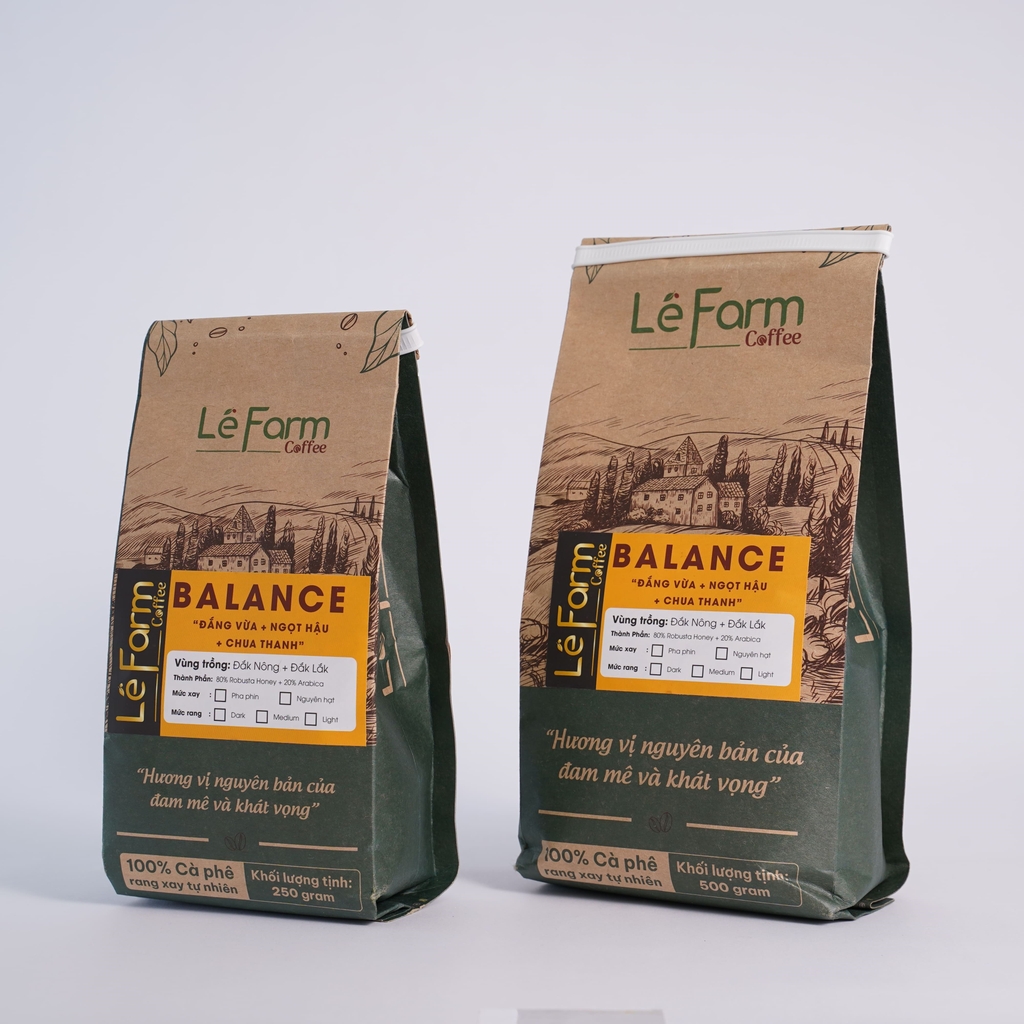 BALANCE - Cà Phê 80% Robusta Honey + 20% Arabica Rang Mộc Nguyên Chất 100%