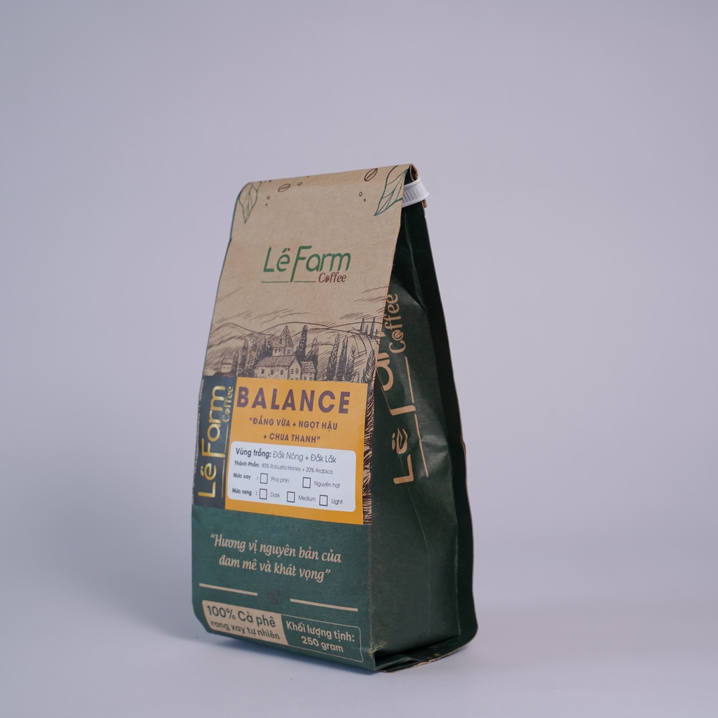 BALANCE - Cà Phê 80% Robusta Honey + 20% Arabica Rang Mộc Nguyên Chất 100%