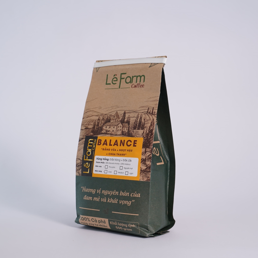 BALANCE - Cà Phê 80% Robusta Honey + 20% Arabica Rang Mộc Nguyên Chất 100%