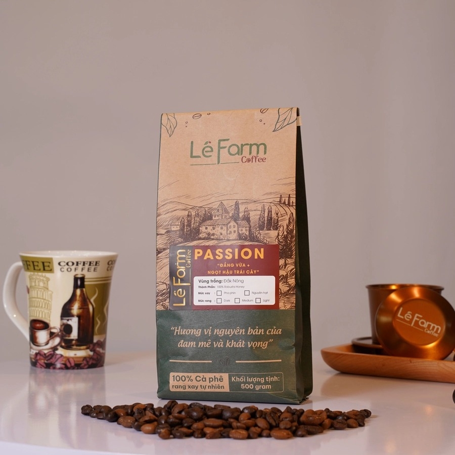 PASSION - Cà Phê Robusta Honey Rang Mộc Nguyên Chất 100%