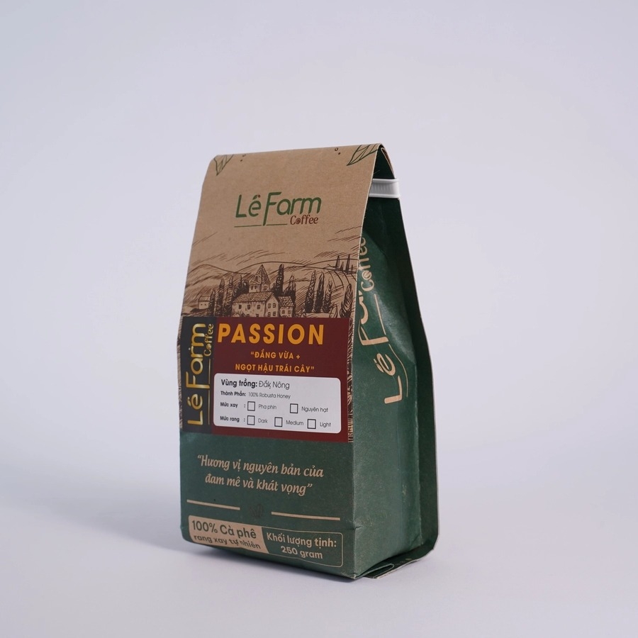 PASSION - Cà Phê Robusta Honey Rang Mộc Nguyên Chất 100%