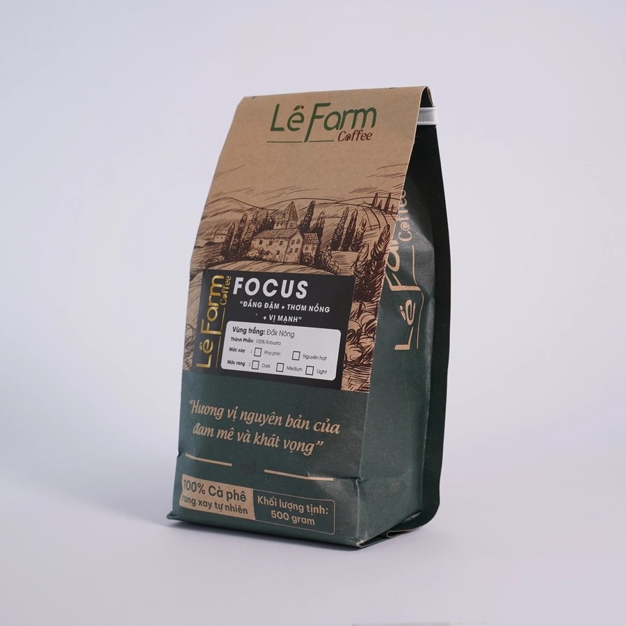 FOCUS - Cà Phê Robusta Rang Mộc Nguyên Chất 100%