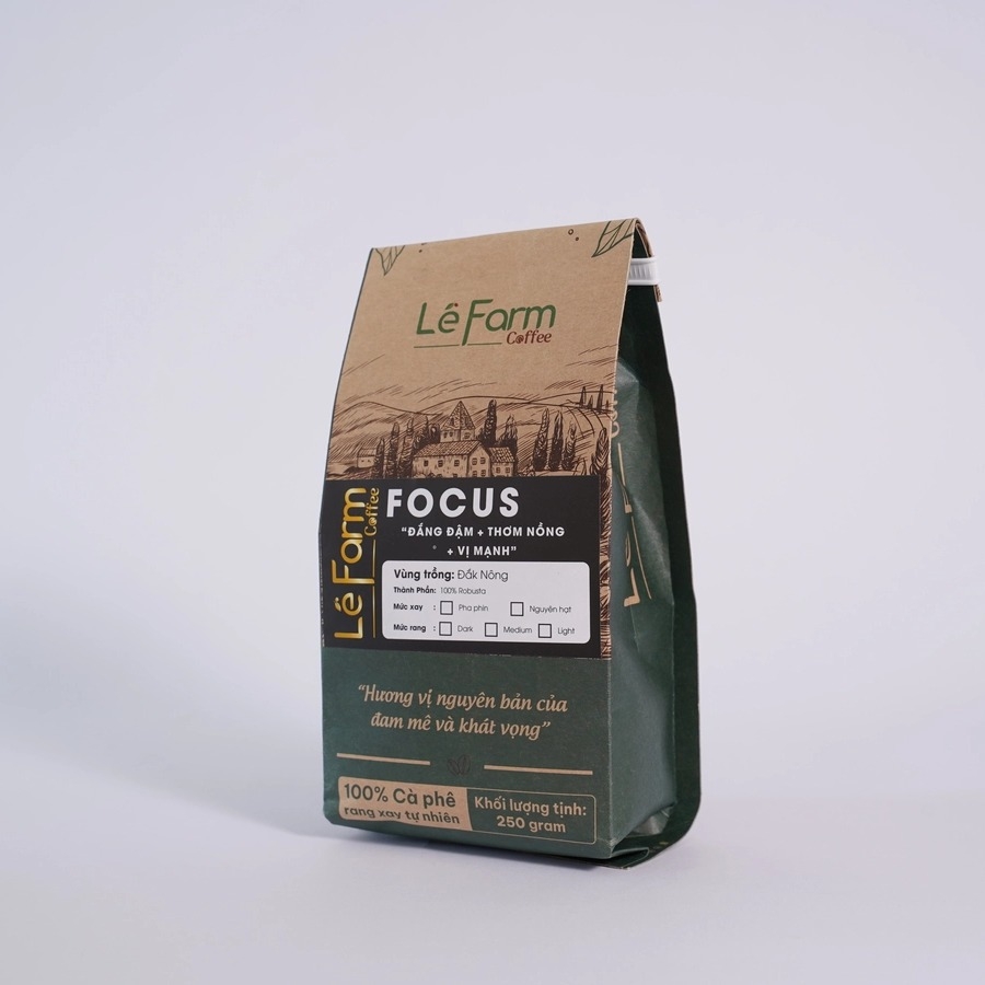 FOCUS - Cà Phê Robusta Rang Mộc Nguyên Chất 100%