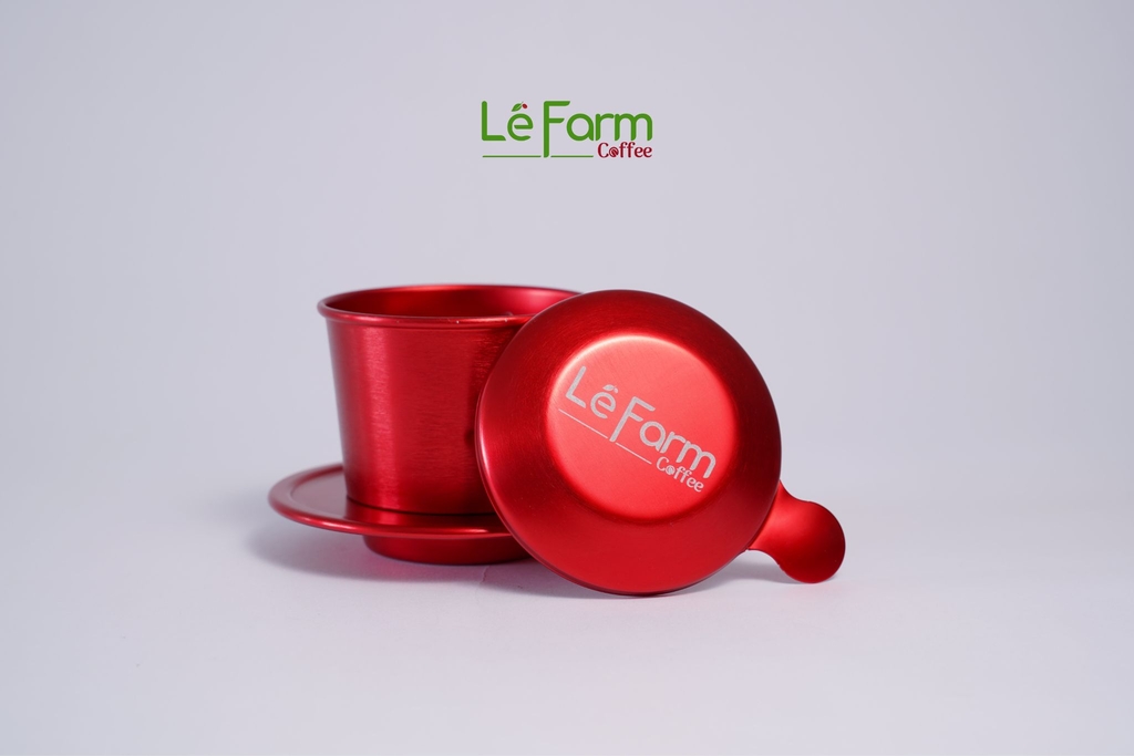 Phin Cà Phê Nhôm Màu Đỏ (Red) Cao Cấp Mạ Anode - Lê Farm Coffee