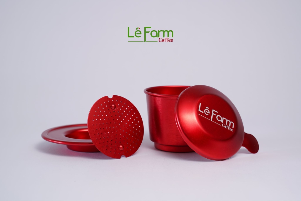 Phin Cà Phê Nhôm Màu Đỏ (Red) Cao Cấp Mạ Anode - Lê Farm Coffee