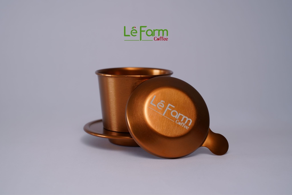 Phin Cà Phê Nhôm Màu Vàng Gold Cao Cấp Mạ Anode - Lê Farm Coffee