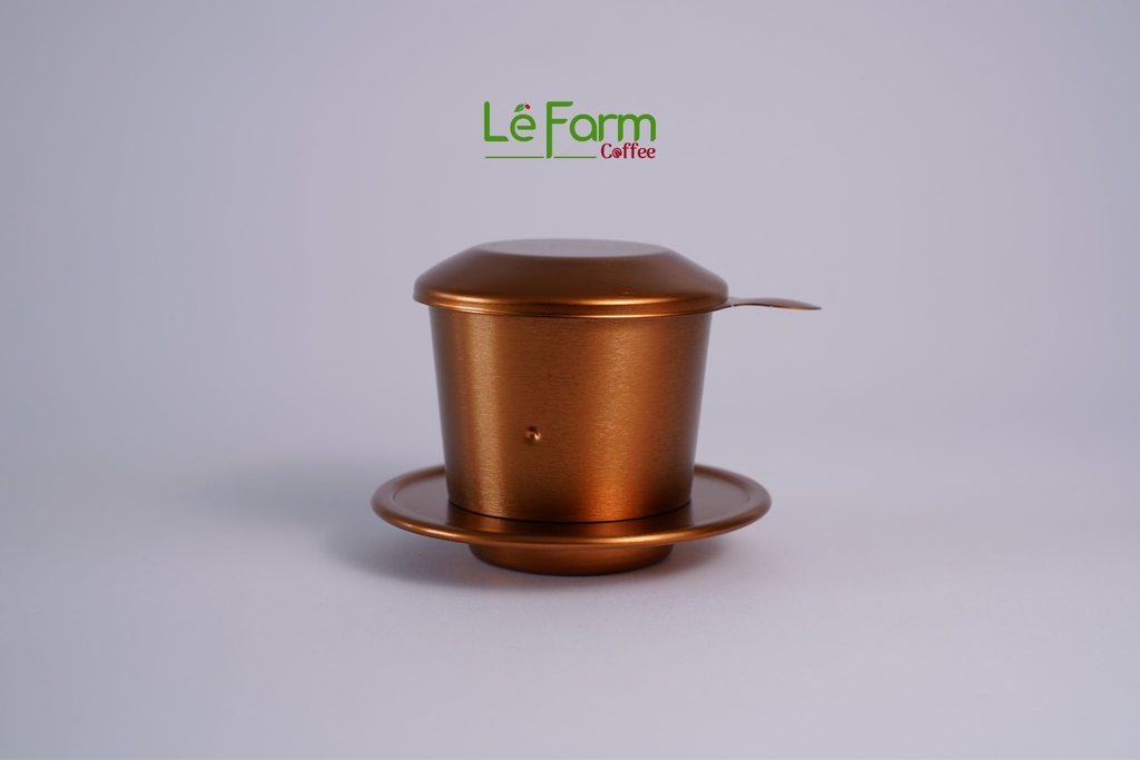 Phin Cà Phê Nhôm Màu Vàng Gold Cao Cấp Mạ Anode - Lê Farm Coffee