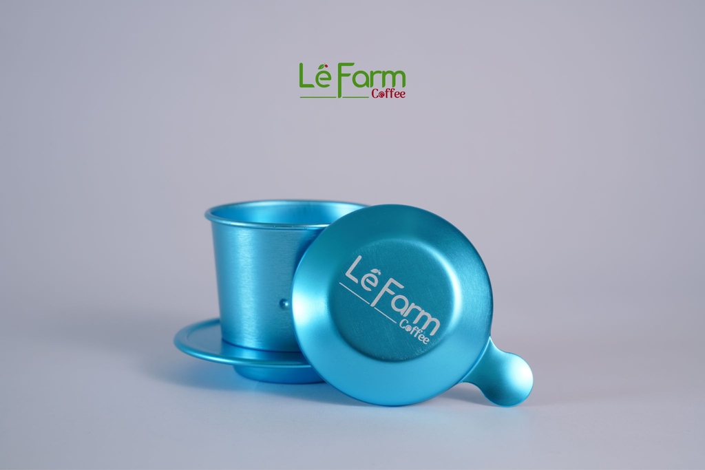 Phin Cà Phê Nhôm Màu Xanh Blue Cao Cấp Mạ Anode - Lê Farm Coffee