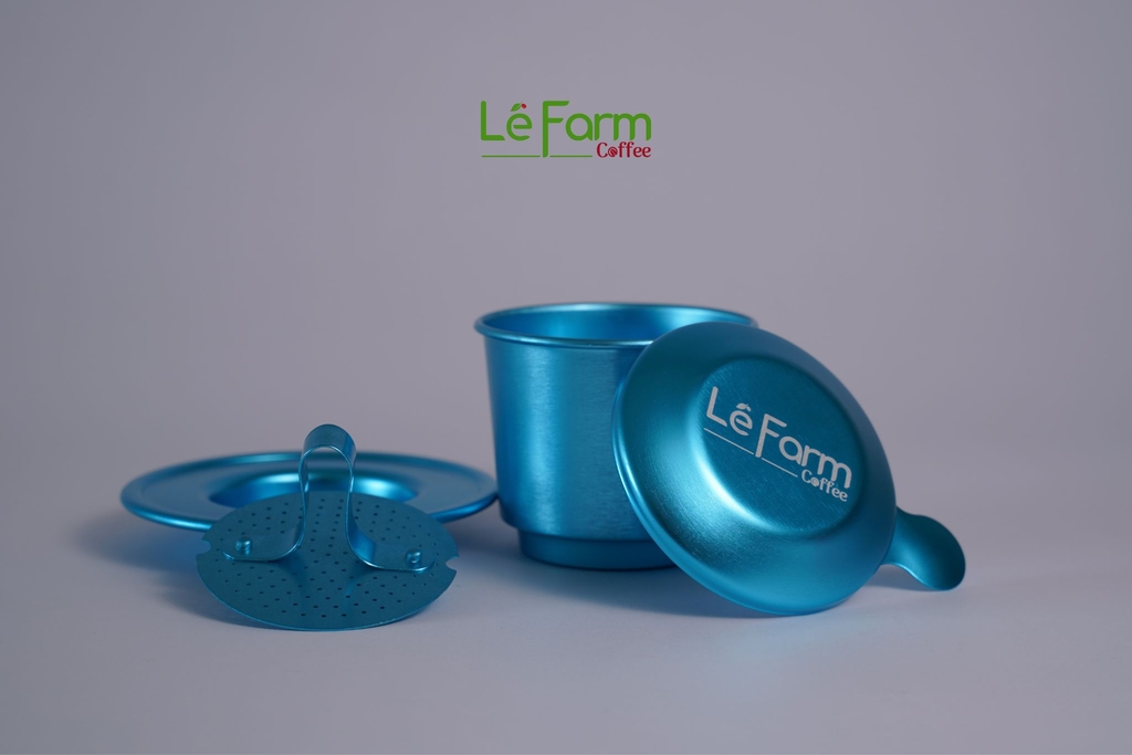 Phin Cà Phê Nhôm Màu Xanh Blue Cao Cấp Mạ Anode - Lê Farm Coffee