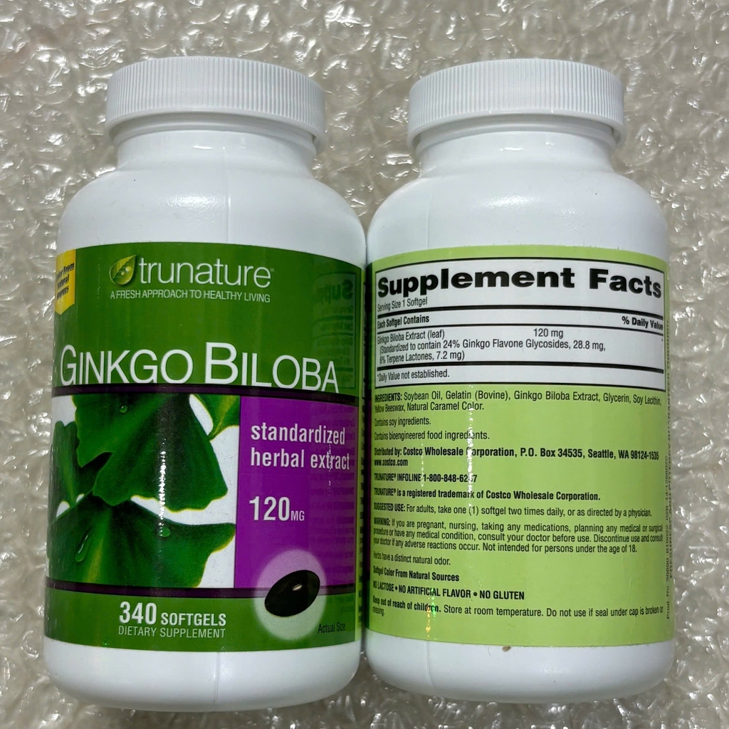 Viên uống Trunature Ginkgo Biloba 120mg US - 340 viên