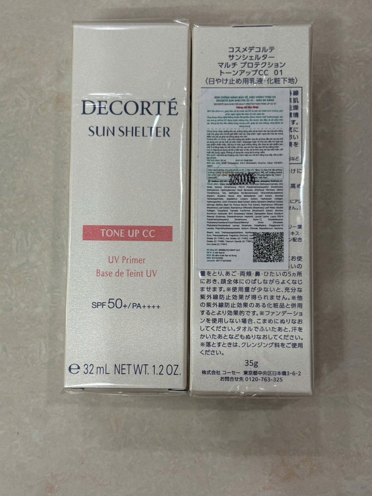 Kem chống nắng Decorte Tone Up CC SPF50+/PA++++ -  Fullbox 32ml Hàng Công Ty
