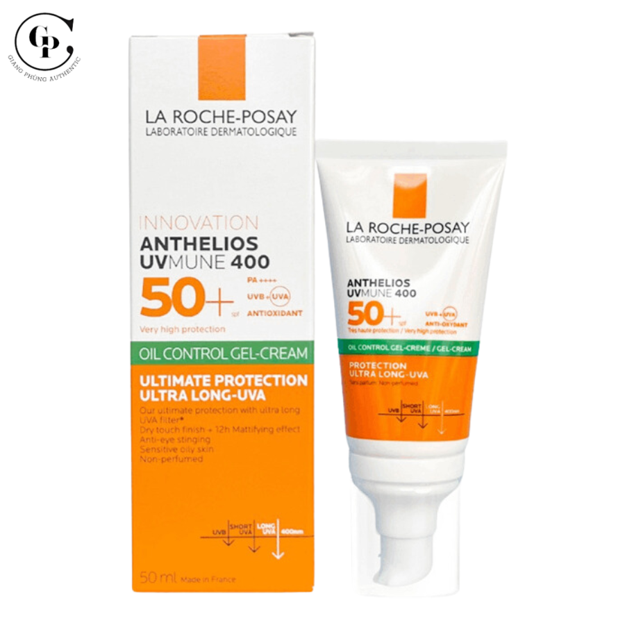 Kem chống nắng La Roche-Posay Anthelios UVmune 400 Oil Control Gel-Cream SPF 50+ PA++++ 50ml - Mẫu mới nhất