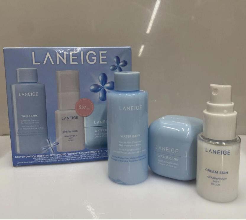 Set 3 Món Laneige Daily Hydration Mini Cấp Nước Mịn Da - Gel Cleanser 80ml + Cream Skin Mist 30ml + Cream Moisturizer 20ml