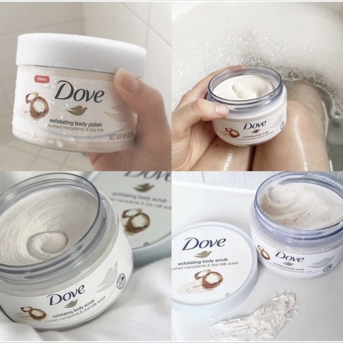Tẩy Tế Bào Chết Body Dove Creme Dusch Peeling - 225ml (Bản Đức)
