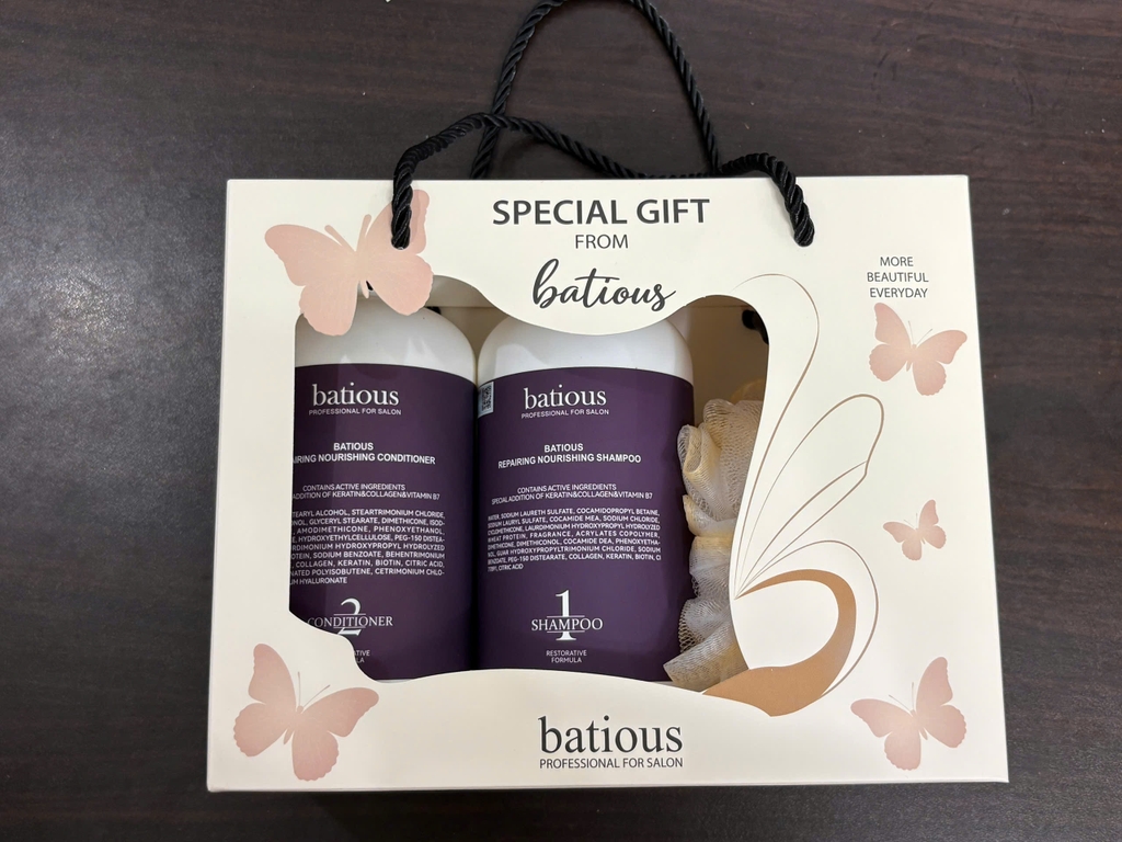 Set quà gội xả cao cấp Batious Shampoo & Conditioner 500mlx2 - Hàng công cty