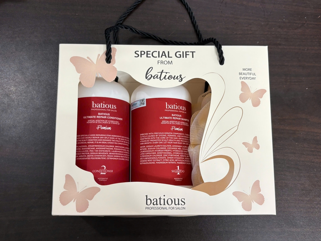 Set quà gội xả cao cấp Batious Shampoo & Conditioner 500mlx2 - Hàng công cty