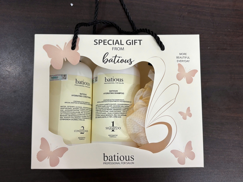 Set quà gội xả cao cấp Batious Shampoo & Conditioner 500mlx2 - Hàng công cty
