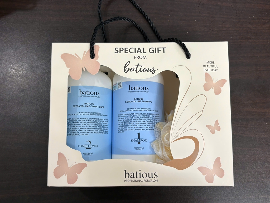 Set quà gội xả cao cấp Batious Shampoo & Conditioner 500mlx2 - Hàng công cty