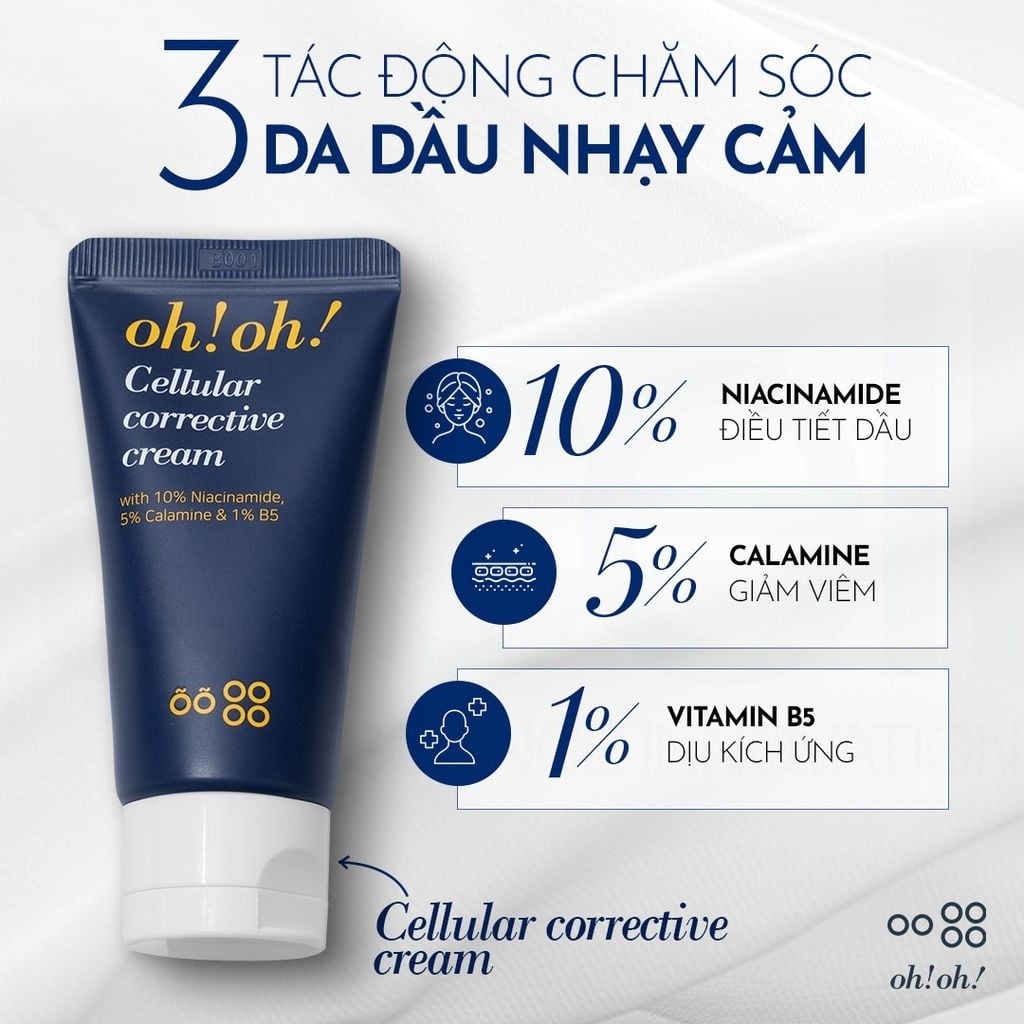 Kem Dưỡng Phục Hồi Da Tổn Thương Oh!oh! Cellular Corrective Cream 30ml Fullbox - Hàng Công Ty