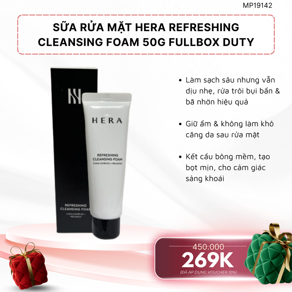 Sữa Rửa Mặt Hera Refreshing Cleansing Foam 50g - Fullbox Duty