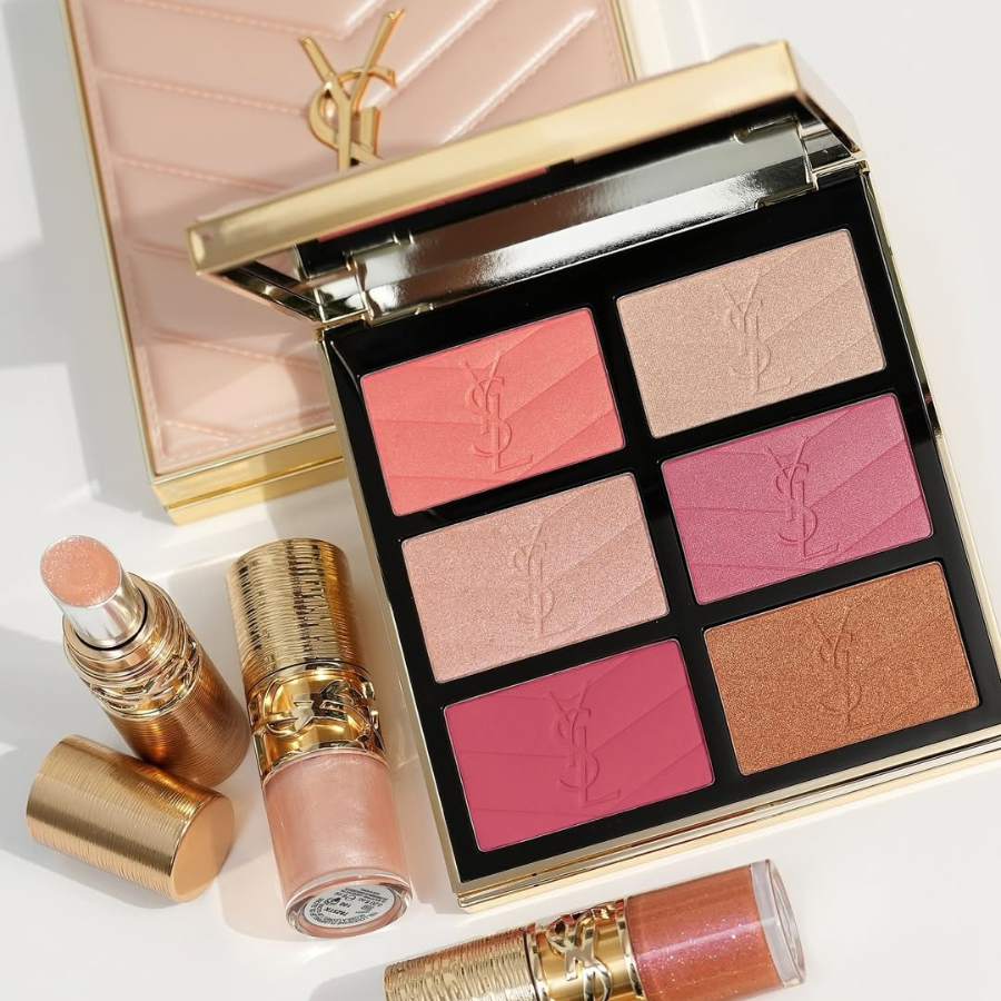Phấn Má Hồng YSL Limited‑Edition Golden Oasis Face Palette (6×4.5g) – Hàng US