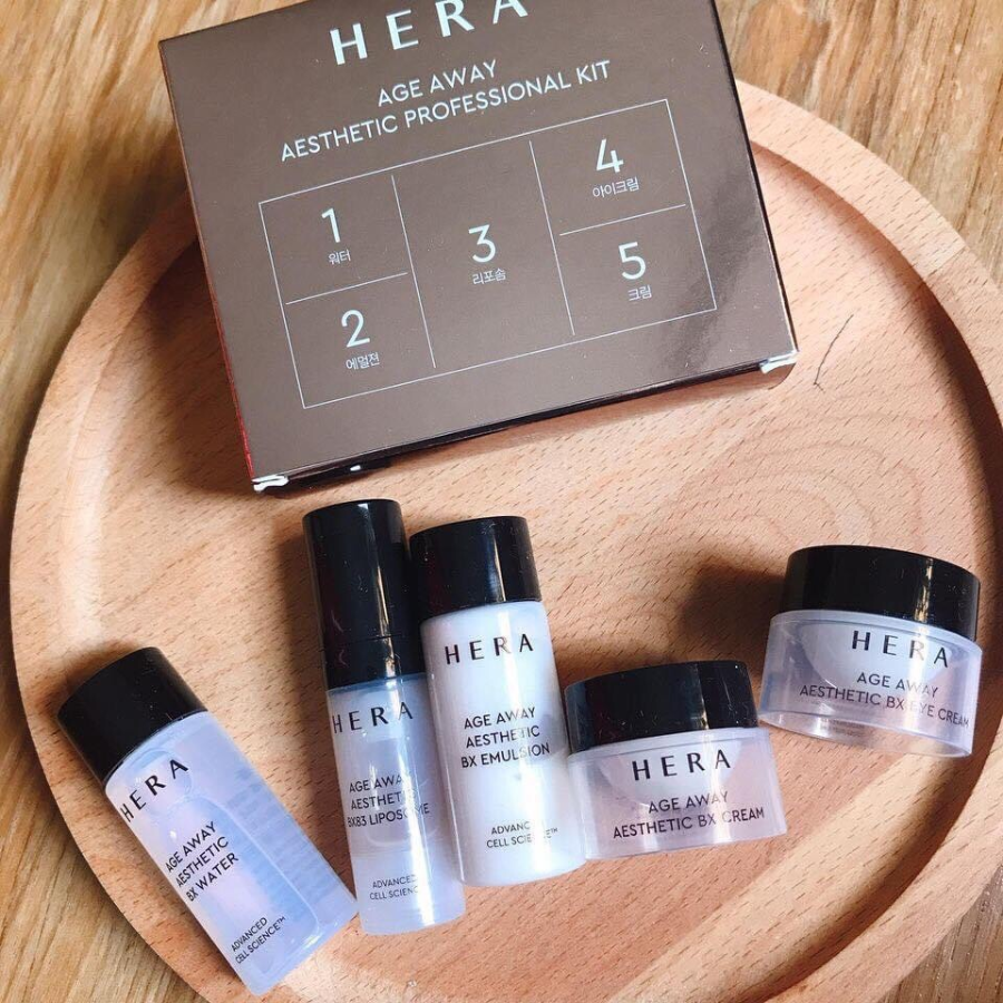 Set Hera Mini Age Away Aesthetic Professional Kit - 5 Món Chống Lão Hóa & Săn Chắc Da