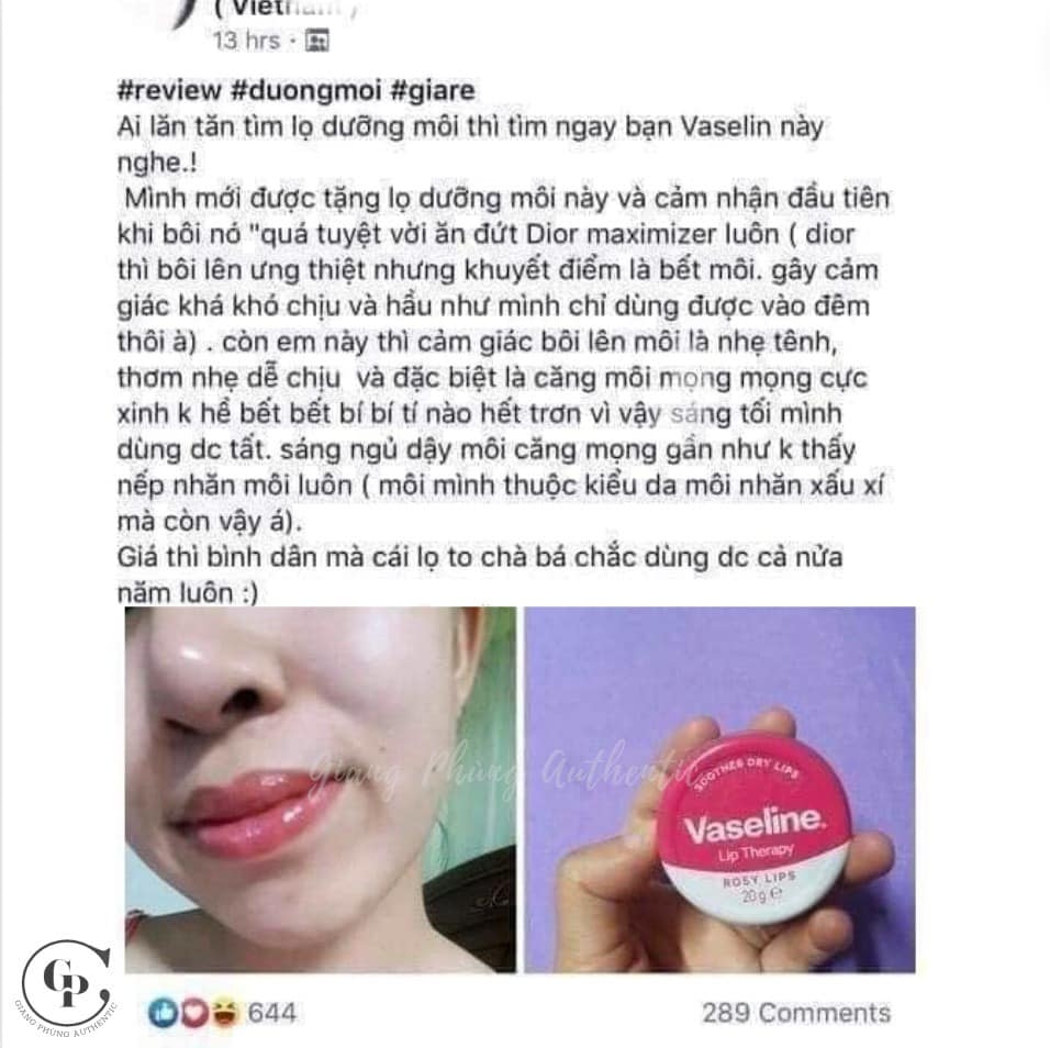 Combo 2 Dưỡng môi Vaseline Lip Therapy 20g x 2 - Rosy Lips