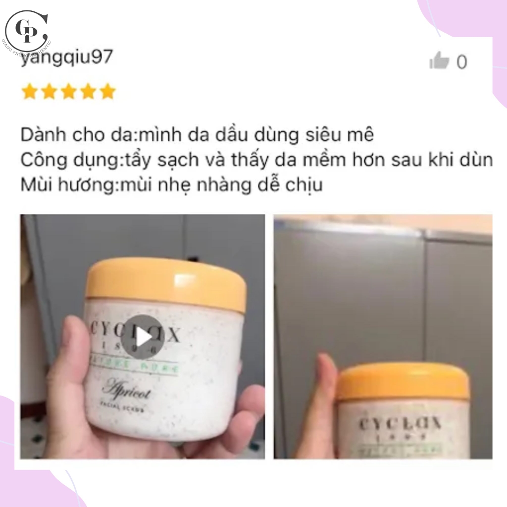 Combo 2 Tẩy tế bào chết Cyclax Nature Pure Facial Scrub Apricot 300ml x 2