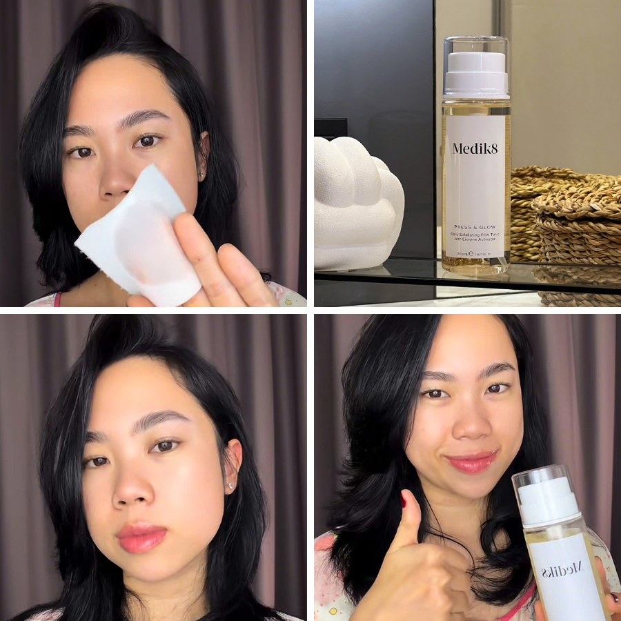 Nước Hoa Hồng Tẩy Tế Bào Chết Dịu Nhẹ Medik8 Press Glow 30ml - Fullbox Hàng US