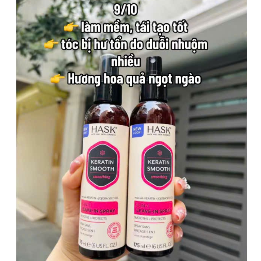 Xịt Dưỡng Tóc Hask 5 in 1 Leave in Spray - 175ml Nobox